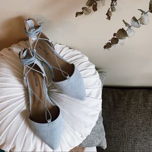 Lace-Up Pointed Toe Flats